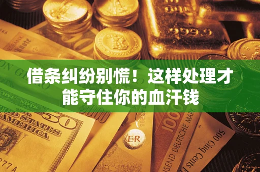 济南借条纠纷别慌!这样处理才能守住你的血汗钱 济南借条纠纷别慌!这样处理才能守住你的血汗钱